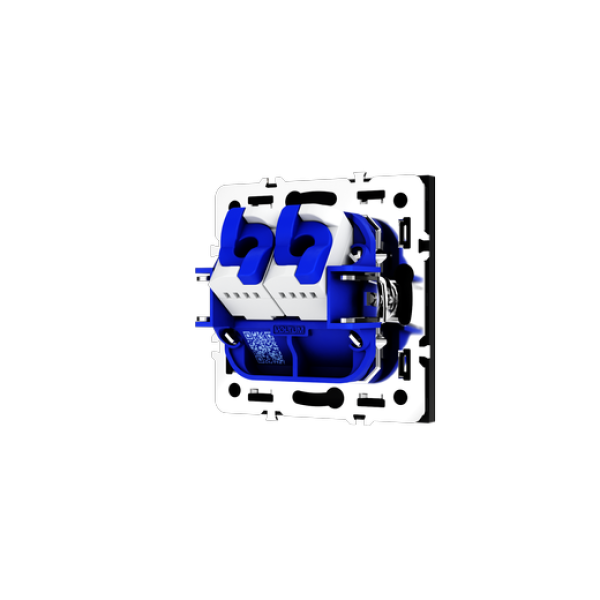 Розетка компьютерная встраиваемая VOLTUM S70 двойная RJ45+RJ45 кат.6, (черный матовый)
