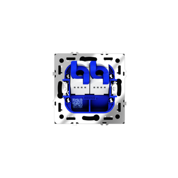 Розетка компьютерная встраиваемая VOLTUM S70 двойная RJ45+RJ45 кат.6, (черный матовый)