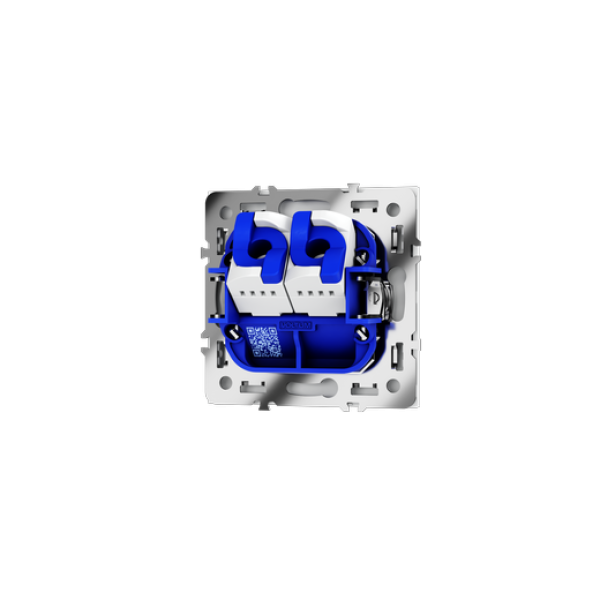 Розетка компьютерная встраиваемая VOLTUM S70 двойная RJ45+RJ45 кат.6, (белый матовый)