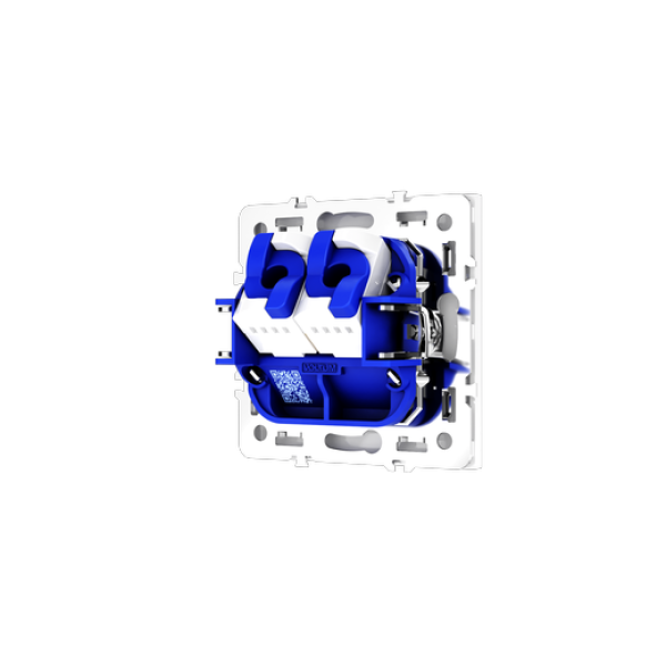 Розетка компьютерная встраиваемая VOLTUM S70 двойная RJ45+RJ45 кат.6, (белый глянцевый)