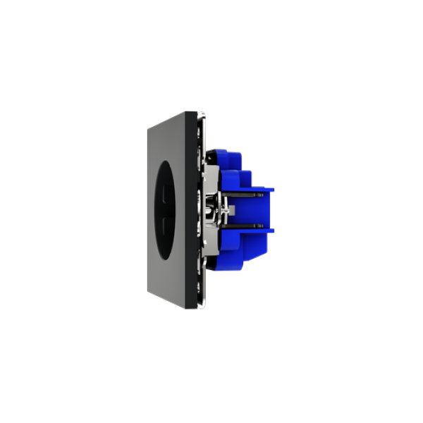 Розетка встраиваемая VOLTUM S70 с заземлением и защитными шторками, 16А, (графит)