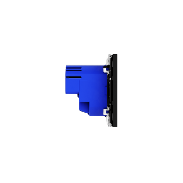 Розетка встраиваемая VOLTUM S70 с заземлением и защитными шторками, 16А, с USB, A+A, (черный матовый