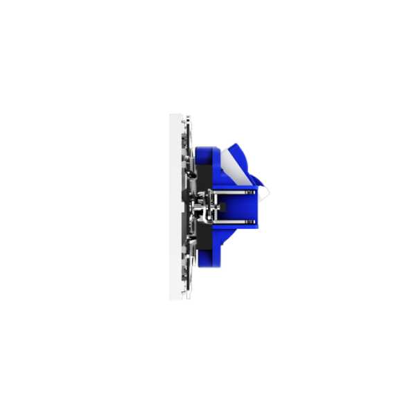 Розетка компьютерная встраиваемая VOLTUM S70 двойная RJ45+RJ45 кат.6, (белый глянцевый)