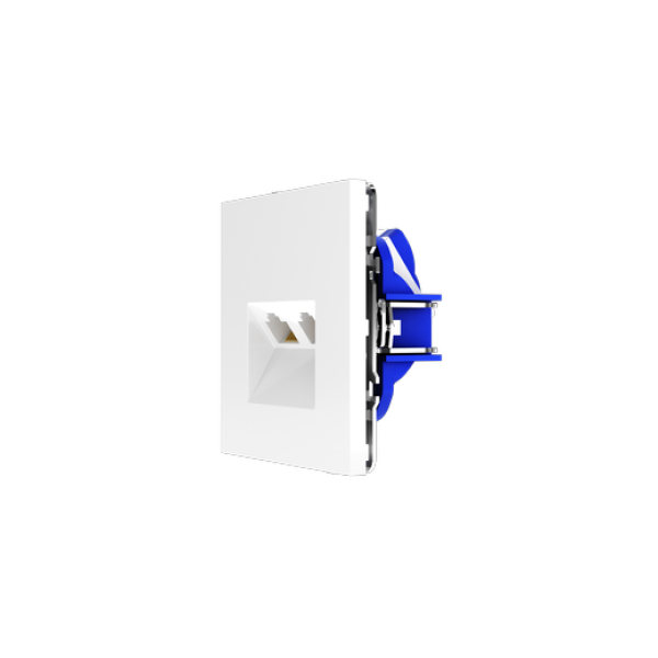 Розетка компьютерная встраиваемая VOLTUM S70 двойная RJ45+RJ45 кат.6, (белый глянцевый)