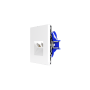 Розетка компьютерная встраиваемая VOLTUM S70 двойная RJ45+RJ45 кат.6, (белый глянцевый)