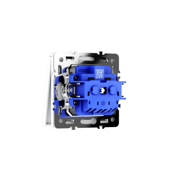 Розетка встраиваемая VOLTUM S70 с заземлением, защитными шторками и крышкой 16А, (белый матовый)