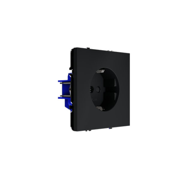 Розетка встраиваемая VOLTUM S70 с заземлением и защитными шторками, 16А, (графит)