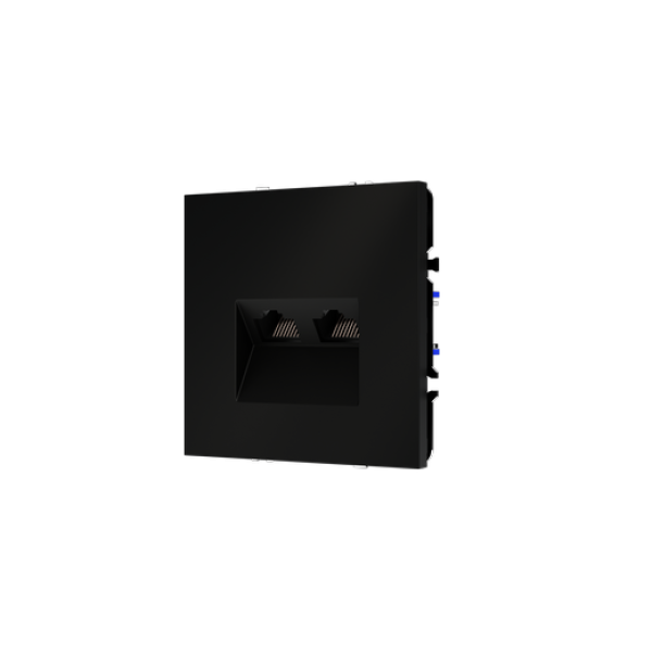 Розетка компьютерная встраиваемая VOLTUM S70 двойная RJ45+RJ45 кат.6, (черный матовый)