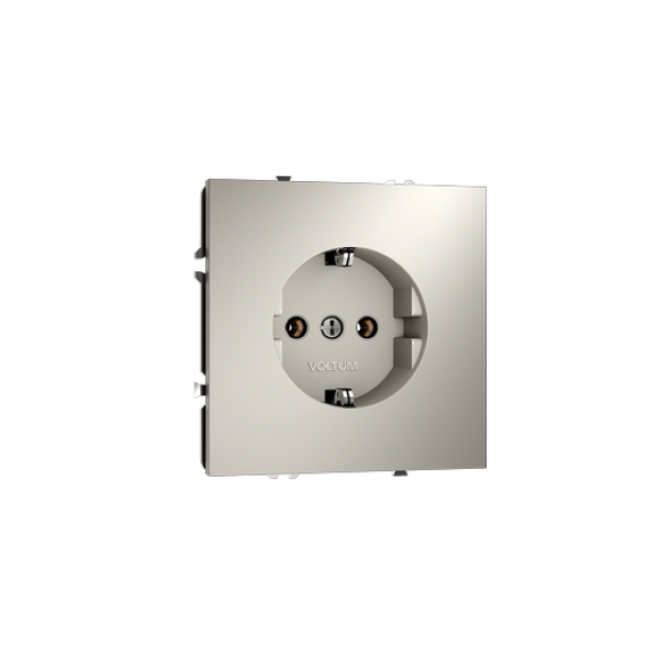 Розетка встраиваемая VOLTUM S70 с заземлением и защитными шторками, 16А, (кашемир)