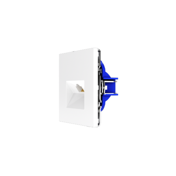Розетка компьютерная встраиваемая VOLTUM S70 RJ45 кат.6, (белый глянцевый)
