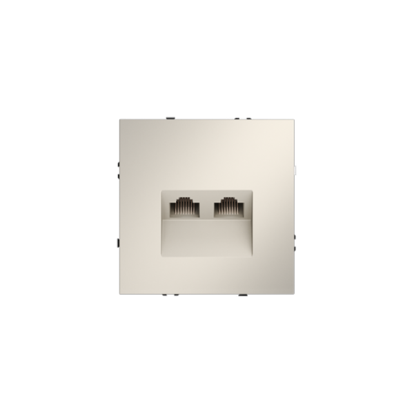Розетка компьютерная встраиваемая VOLTUM S70 двойная RJ45+RJ45 кат.6, (кашемир)