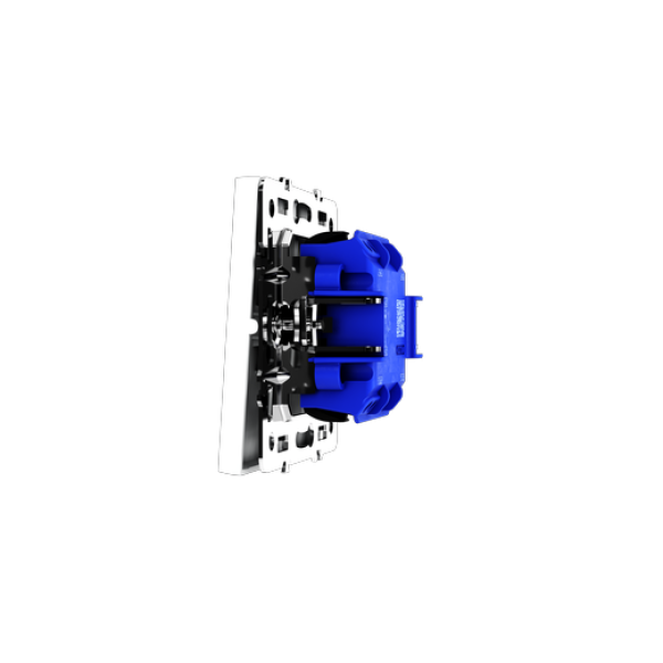 Выключатель с самовозвратом встраиваемый VOLTUM S70 двухклавишный 10А, (белый матовый)