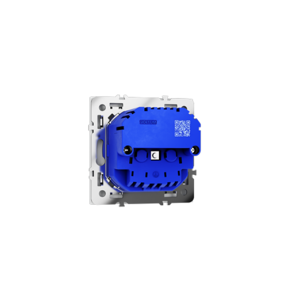 Розетка встраиваемая VOLTUM S70 с заземлением и защитными шторками, 16А, с USB, A+A, (белый матовый)