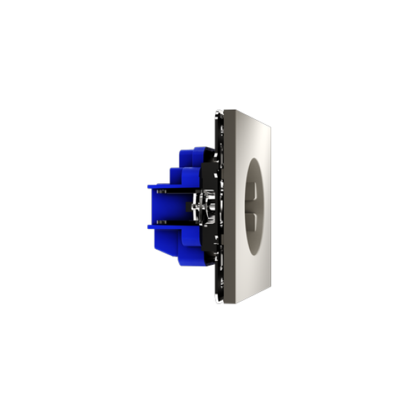 Розетка встраиваемая VOLTUM S70 с заземлением и защитными шторками, 16А, (кашемир)