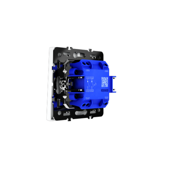 Выключатель с самовозвратом встраиваемый VOLTUM S70 двухклавишный 10А, (белый матовый)