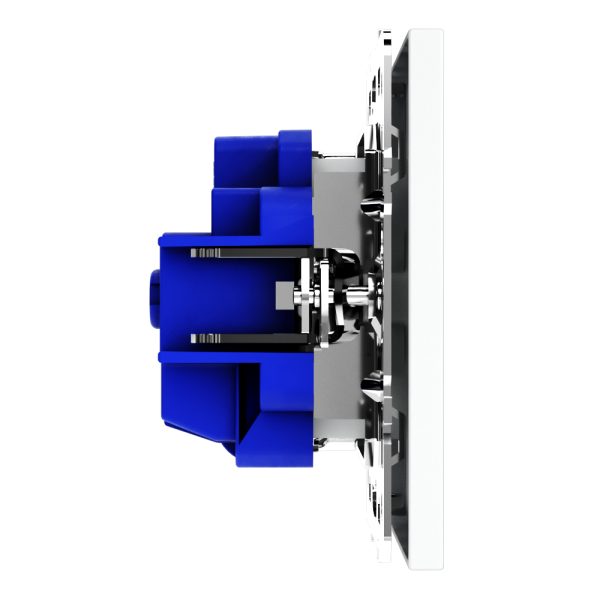 Розетка встраиваемая VOLTUM S70 с заземлением и защитными шторками, 16А, (белый матовый)