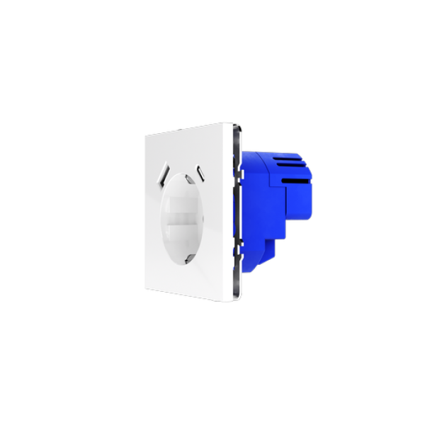 Розетка встраиваемая VOLTUM S70 с заземлением и защитными шторками, 16А, с USB, A+С, (белый глянцевы