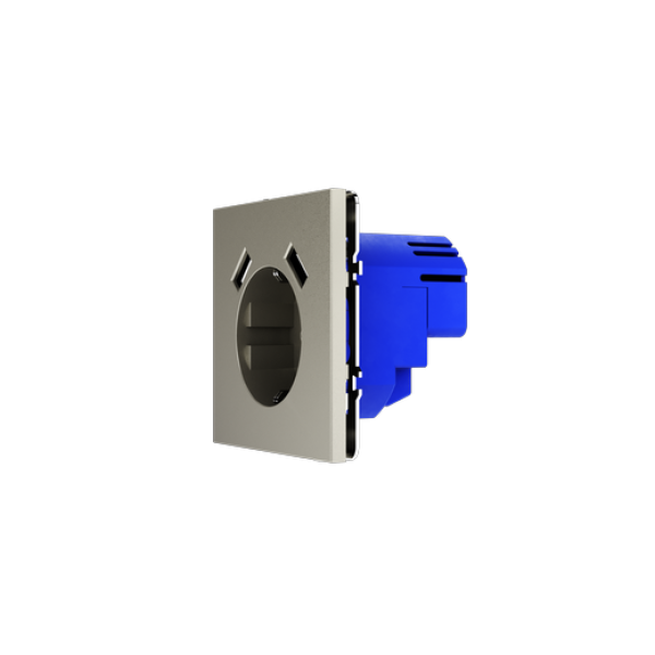 Розетка встраиваемая VOLTUM S70 с заземлением и защитными шторками, 16А, с USB, A+A, (шелк)