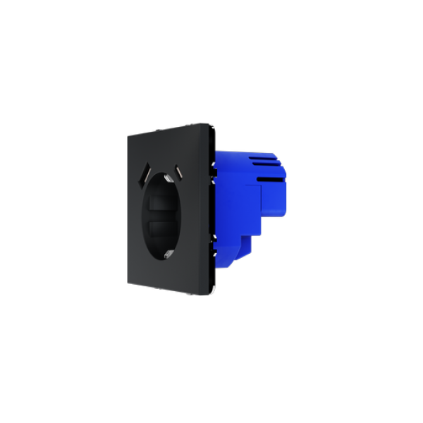 Розетка встраиваемая VOLTUM S70 с заземлением и защитными шторками, 16А, с USB, A+С, (графит)