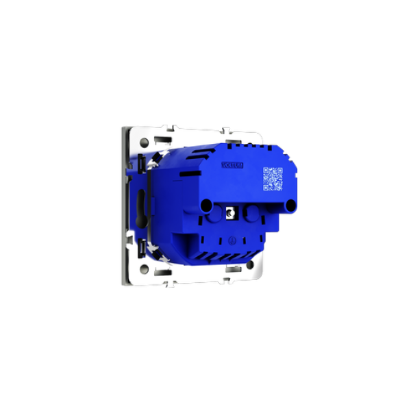 Розетка встраиваемая VOLTUM S70 с заземлением и защитными шторками, 16А, с USB, A+A, (сталь)