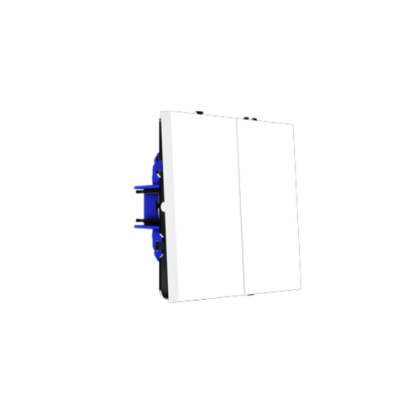 Выключатель с самовозвратом встраиваемый VOLTUM S70 двухклавишный 10А, (белый матовый)