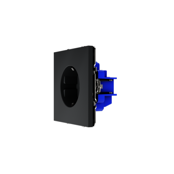 Розетка встраиваемая VOLTUM S70 с заземлением и защитными шторками, 16А, (графит)