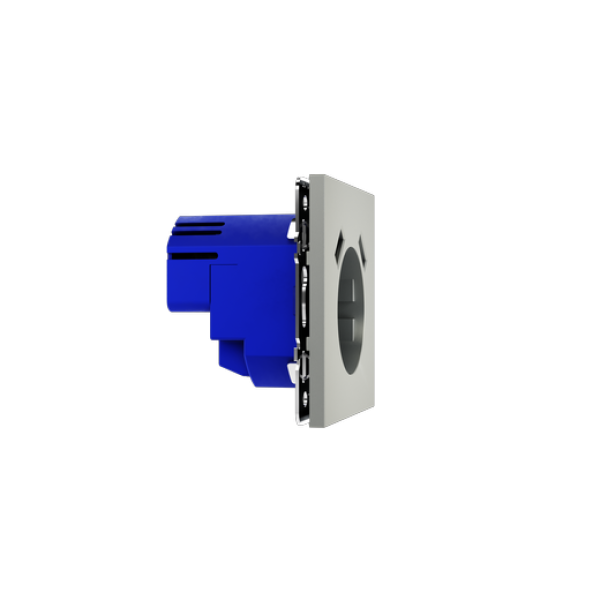 Розетка встраиваемая VOLTUM S70 с заземлением и защитными шторками, 16А, с USB, A+A, (сталь)