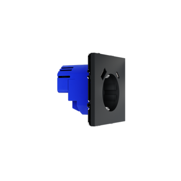 Розетка встраиваемая VOLTUM S70 с заземлением и защитными шторками, 16А, с USB, A+С, (графит)