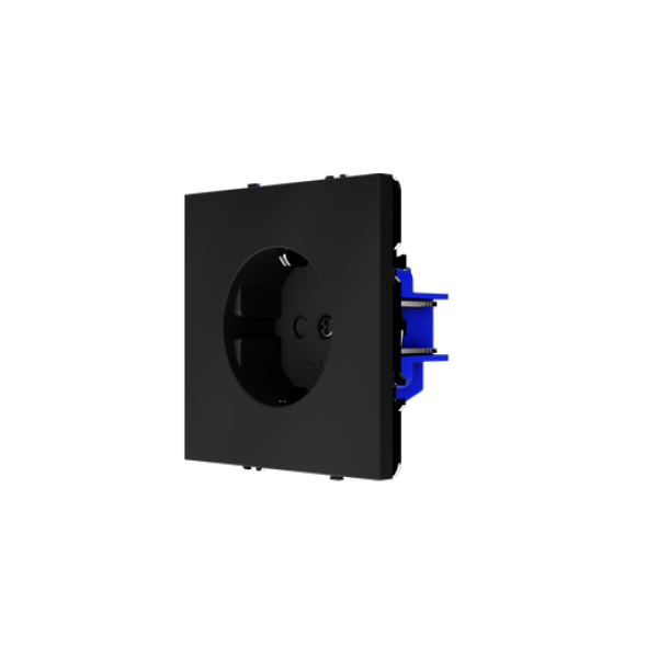 Розетка встраиваемая VOLTUM S70 с заземлением и защитными шторками, 16А, (графит)