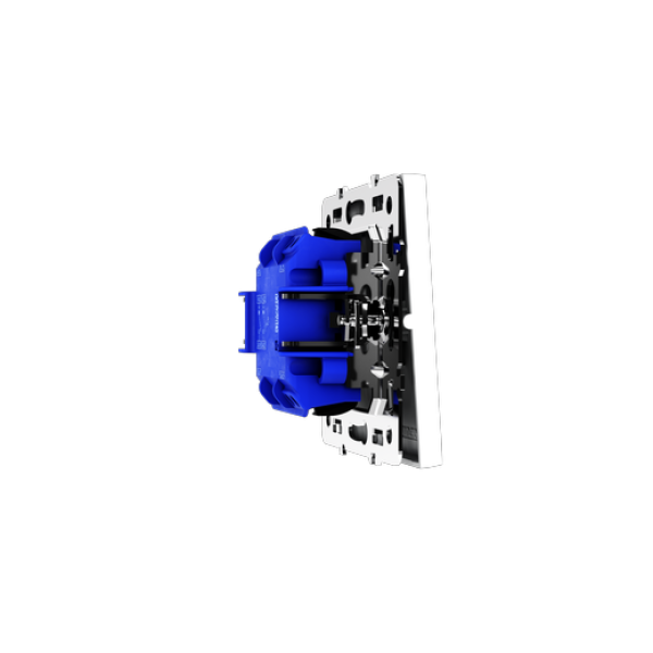 Выключатель с самовозвратом встраиваемый VOLTUM S70 двухклавишный 10А, (белый матовый)