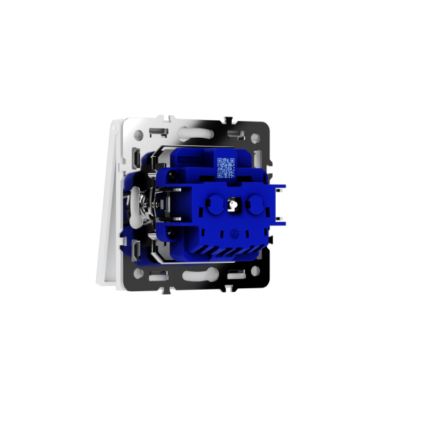 Розетка встраиваемая VOLTUM S70 с заземлением, защитными шторками и крышкой 16А, (белый глянцевый)