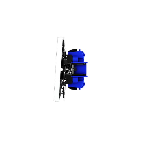 Выключатель с самовозвратом встраиваемый VOLTUM S70 двухклавишный 10А, (белый матовый)