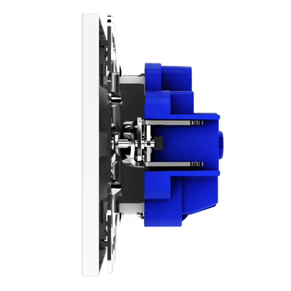 Розетка встраиваемая VOLTUM S70 с заземлением и защитными шторками, 16А, (белый матовый)
