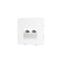 Розетка компьютерная встраиваемая VOLTUM S70 двойная RJ45+RJ45 кат.6, (белый глянцевый)