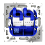 Розетка компьютерная встраиваемая VOLTUM S70 двойная RJ45+RJ45 кат.6, (сталь)