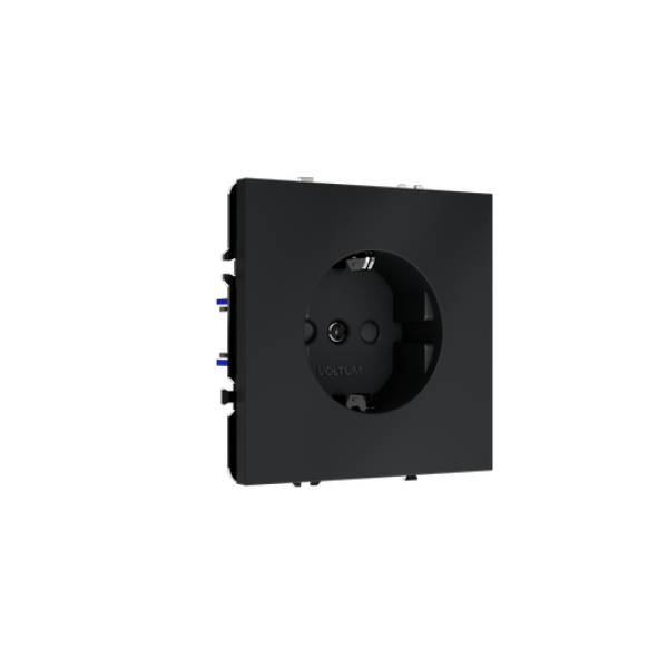 Розетка встраиваемая VOLTUM S70 с заземлением и защитными шторками, 16А, (графит)