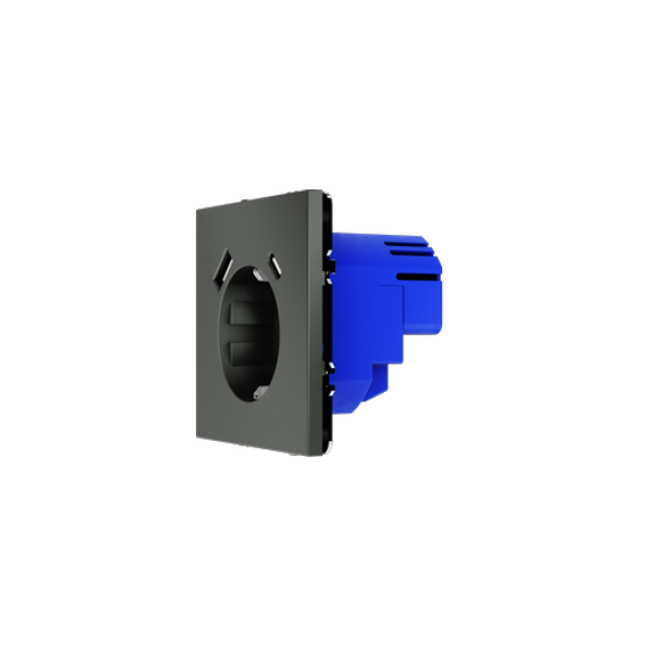 Розетка встраиваемая VOLTUM S70 с заземлением и защитными шторками, 16А, с USB, A+С, (титан)