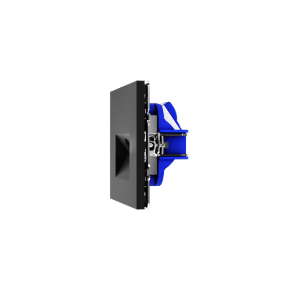 Розетка компьютерная встраиваемая VOLTUM S70 RJ45 кат.6, (черный матовый)