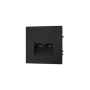 Розетка компьютерная встраиваемая VOLTUM S70 двойная RJ45+RJ45 кат.6, (графит)