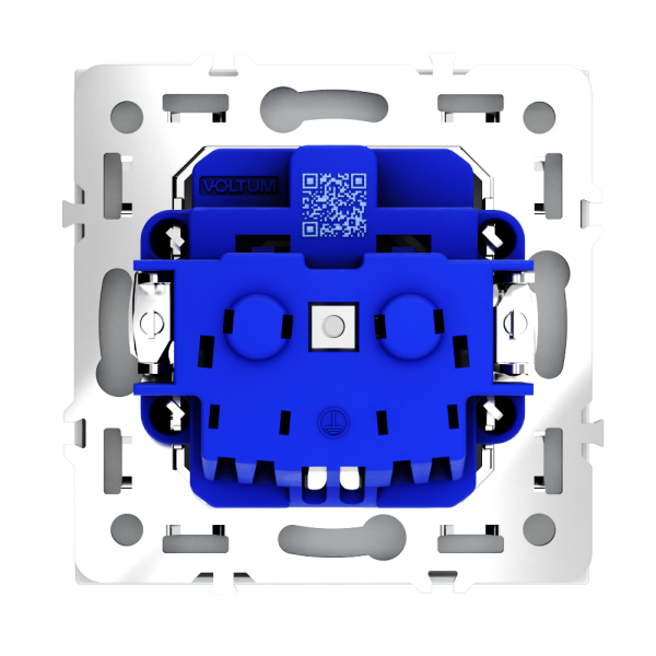 Розетка встраиваемая VOLTUM S70 с заземлением и защитными шторками, 16А, (белый матовый)