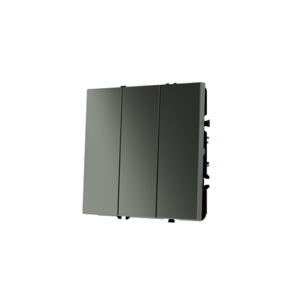 Выключатель встраиваемый VOLTUM S70 трехклавишный 10А, (титан)