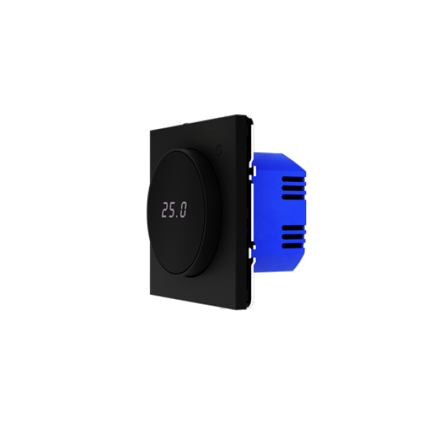 Терморегулятор электронный VOLTUM S70 с индикацией и датчиком, для теплого пола, (черный матовый)
