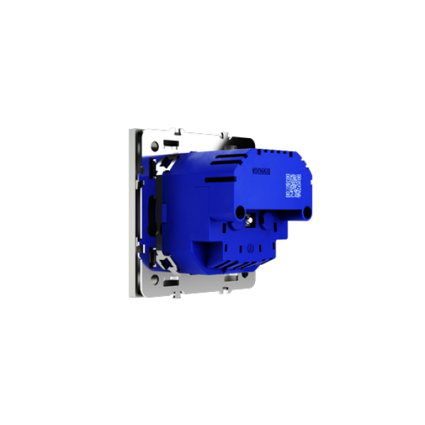 Розетка встраиваемая VOLTUM S70 с заземлением и защитными шторками, 16А, с USB, A+A, (сталь)
