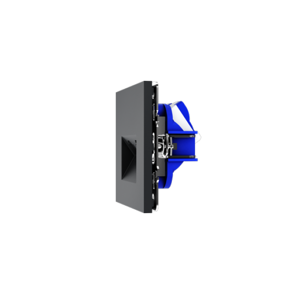 Розетка компьютерная встраиваемая VOLTUM S70 двойная RJ45+RJ45 кат.6, (графит)