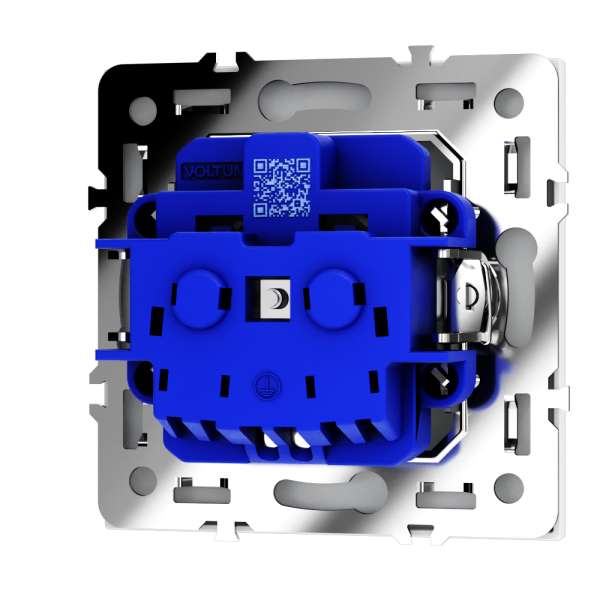 Розетка встраиваемая VOLTUM S70 с заземлением и защитными шторками, 16А, (белый матовый)