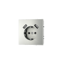 Розетка встраиваемая VOLTUM S70 с заземлением и защитными шторками, 16А, с USB, A+A, (сталь)