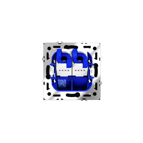Розетка компьютерная встраиваемая VOLTUM S70 двойная RJ45+RJ45 кат.6, (графит)