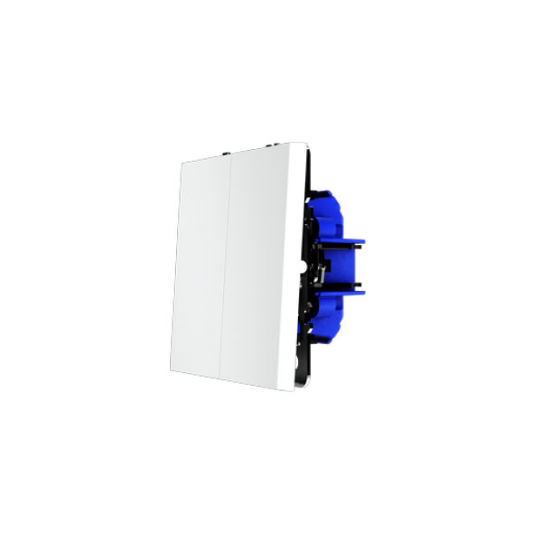 Выключатель с самовозвратом встраиваемый VOLTUM S70 двухклавишный 10А, (белый матовый)