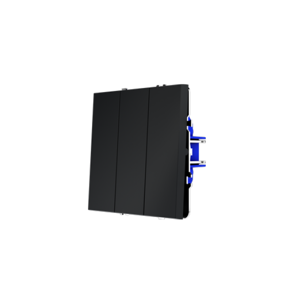 Выключатель встраиваемый VOLTUM S70 трехклавишный 10А, (графит)