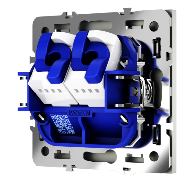 Розетка компьютерная встраиваемая VOLTUM S70 двойная RJ45+RJ45 кат.6, (сталь)